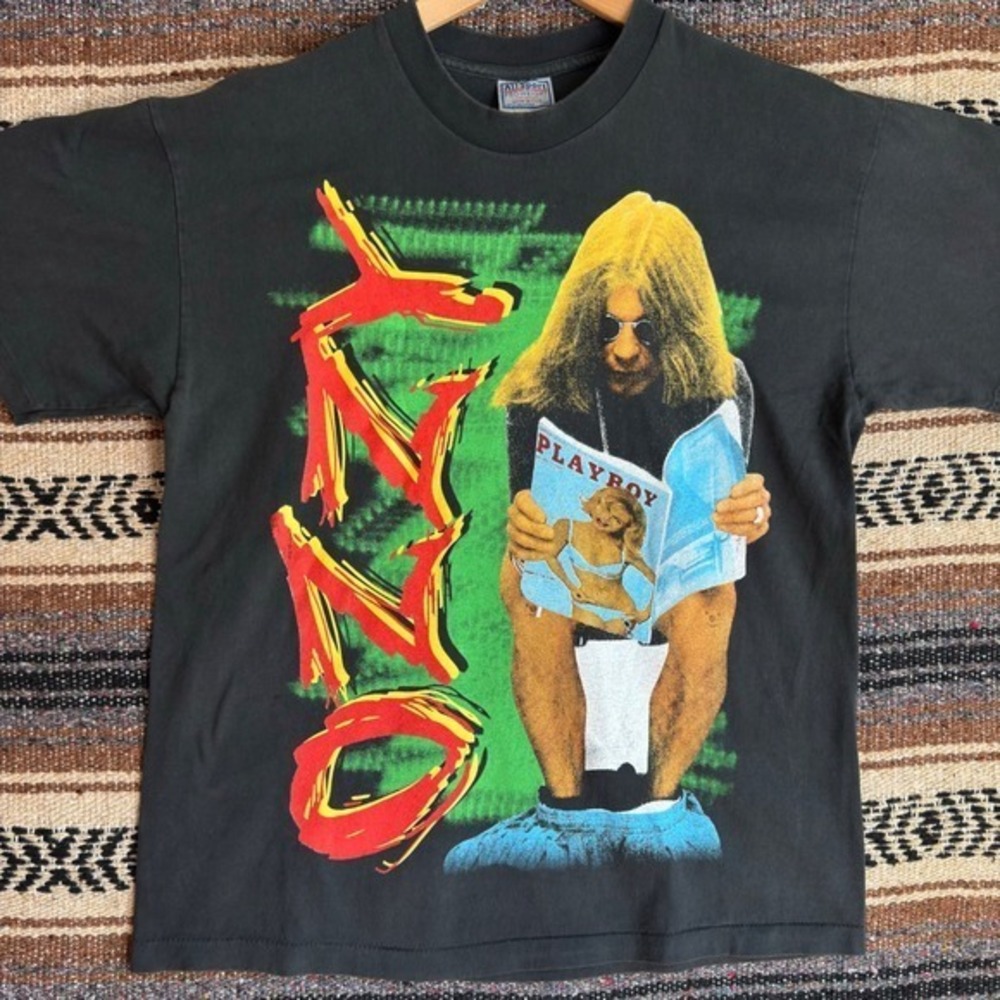 Ozzy Osbourne No More Tours T-Shirt XL Black Band Tee Toilet Playboy Reprint